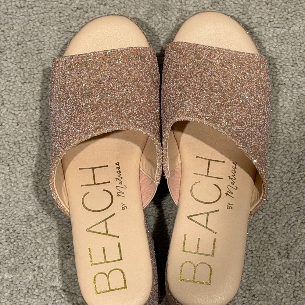 Women's Glitter Slide Sandals - Pink